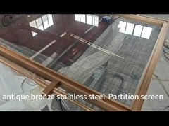 Χάλκινο βουρτσισμένο γυαλί μέταλλο από ανοξείδωτο χάλυβα διακοσμητική οθόνη ιδιωτικό διαχωριστικό