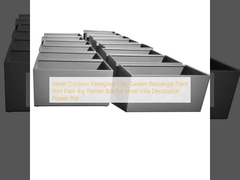 Μεταλλικά Εξωτερικού Χώρου Fiberglass Clay Κήπου Ορθογώνια Γλάστρες Πακέτο Μεγάλο Κασπώ για Διακόσμηση Ξενοδοχείου Βίλας Γλάστρα