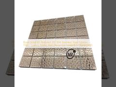 Rose Gold 3D Textured 201 304 Inox Steel Mosaic Tiles - Πολυτελής μεταλλική διακόσμηση τοίχου για ξενοδοχείο/KTV Backsplash