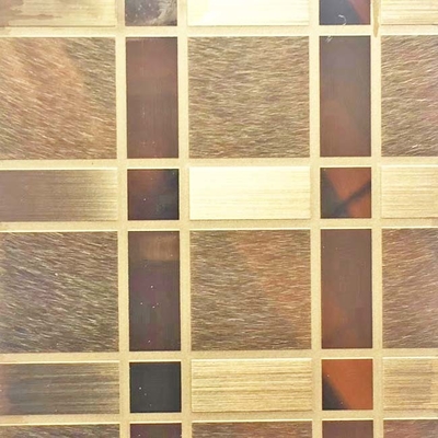 Μερικό Hairline χαραγμένο φύλλο ανοξείδωτου χρώματος καθρεφτών σχεδίων ορθογωνίων