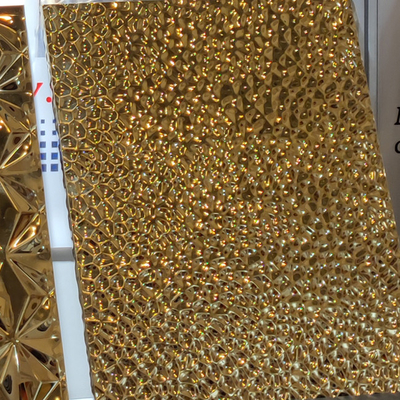 Ο καθρέφτης κυψελωτής επιτροπής ανοξείδωτου 320MM 30MM που σφραγίστηκε αποτύπωσε τον ασημένιο χρυσό γαλβανισμένο αργίλιο τοίχο επιτροπής σε ανάγλυφο