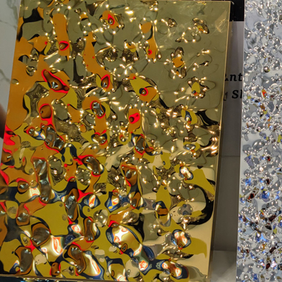 Καθρέφτης κυψελωτής επιτροπής μετάλλων J1 J2 430 304 15MM που σφραγίζει το χρυσό ασημένιο μαύρο κυματισμό νερού