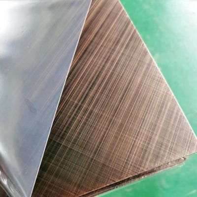 Καλή τιμή 304 Ροζ Χρυσό χρώμα 45 μοίρες βούρτσισμένο φινίρισμα φύλλο από ανοξείδωτο χάλυβα με αντίγραφο δακτυλικής εκτύπωσης σε απευθείας σύνδεση