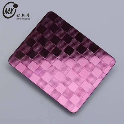 Καλή τιμή 304 χρώμα ιώδες μωβ ανάγλυφο φύλλο από ανοξείδωτο χάλυβα για τοίχο εσωτερικό σχεδιασμό σε απευθείας σύνδεση