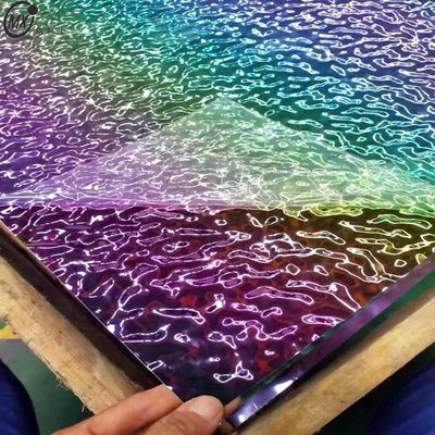 Καλή τιμή Διαφορετικό χρώμα νερού κυματισμός καθρέφτη επιφάνεια 8k διακόσμηση φύλλο από ανοξείδωτο χάλυβα σε απευθείας σύνδεση