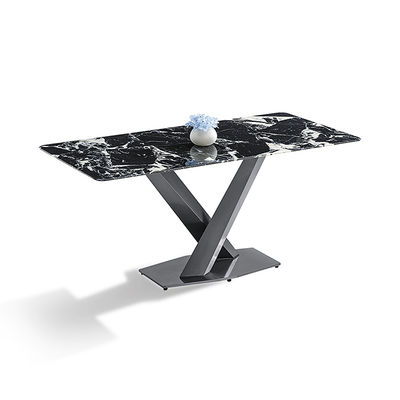 Καλή τιμή Σύγχρονο Σιντερωμένο Λίθο Μαύρο Τιτάνιο Ατσάλι Τραπεζαρία σε απευθείας σύνδεση