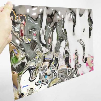 Καλή τιμή Χρώμα 304 2MM Πάχος Καθρέφτης Ασημί Ανοξείδωτο Ατσάλι Φύλλα Πάνελ με Κυματισμούς Νερού σε απευθείας σύνδεση