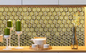 Εξαγωνικός χρυσός τοίχος υποβάθρου αυτοκόλλητων ετικεττών τοίχων λουτρών σπιτιών τούβλου μωσαϊκών μετάλλων