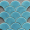 Νότια Αμερική μπλε πράσινο μπλε του ουρανού χρώμα μοτίβα σε σχήμα ανεμιστήρα κεραμικό μωσαϊκό πλακάκι για διακόσμηση τοίχων