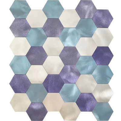 Καλή τιμή Hexagon μετάλλων κεραμίδια 48 X 48MM τοίχων μωσαϊκών διακοσμητικά γραπτός μικτός σε απευθείας σύνδεση