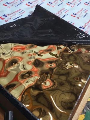 Καλή τιμή 4X8feet 8K αντανακλούν το Tj-χρυσό φύλλο ανοξείδωτου κυματισμών νερού για την ανώτατη διακόσμηση σε απευθείας σύνδεση