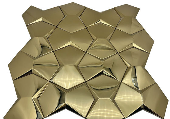 Καλή τιμή 3D Τριδιάστατο Μεταλλικό Μοζαϊκό Κεραμίδιο από ανοξείδωτο χάλυβα KTV Club Bar Entrance TV Background Τείχος Κομβικός σε απευθείας σύνδεση