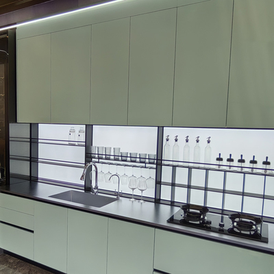 Morden Design Custom Full Set Έπιπλα πολυτελή ντουλάπια κουζίνας πράσινο προσαρμόστε το ντουλάπι κουζίνας από ανοξείδωτο χάλυβα