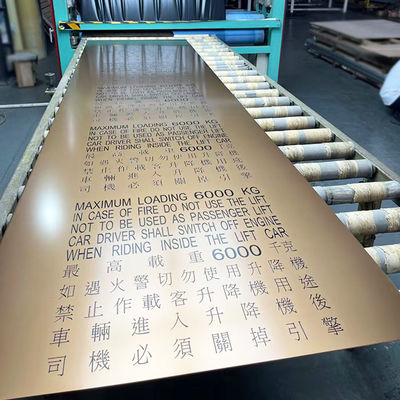 Καλή τιμή Χρυσή επιχρίστωση από ανοξείδωτο χάλυβα για το ασανσέρ ξενοδοχείου πέντε αστέρων σε απευθείας σύνδεση