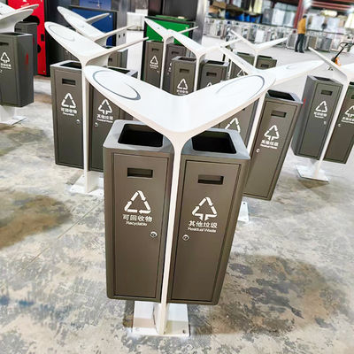 Καλή τιμή Προϊόντα μετάλλου OEM 316L Γκρίζο χρώμα ανοξείδωτο χάλυβα εξωτερικός κάδος σκουπιδιών σε απευθείας σύνδεση