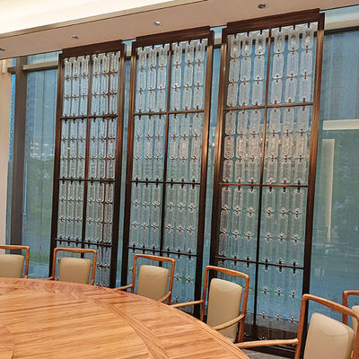 Καλή τιμή Διαχωριστικό Δωματίου από Ανοξείδωτο Χάλυβα Χάλκινης Απόχρωσης με Γυαλί, Προσαρμοσμένο Σχέδιο σε απευθείας σύνδεση