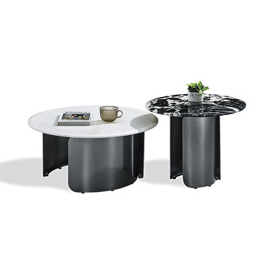 Καλή τιμή Τραπέζι καφέ από ανοξείδωτο χάλυβα με τεχνητή πέτρα, σαμπανί χρυσό χρώμα σε απευθείας σύνδεση