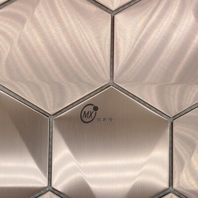 Waterproof Moisture-Resistant And Easy-To-Clean Hexagon  201 304  Stainless Steel Mosaics