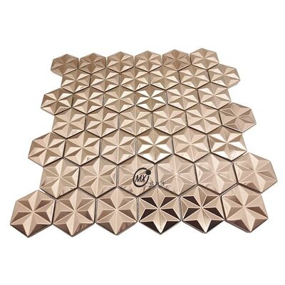 Μέση Ανατολή Γαλάζια βουρτσισμένη επιφάνεια δημοφιλής διακόσμηση Ροζ Χρυσό και Ασημένιο Χρώμα Αλουμίνιο Μεταλλικό Μοζαϊκό πλακάκι