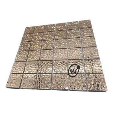 Καλή τιμή Rose Gold 3D Textured 201 304 Inox Steel Mosaic Tiles - Πολυτελής μεταλλική διακόσμηση τοίχου για ξενοδοχείο/KTV Backsplash σε απευθείας σύνδεση