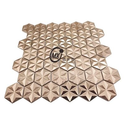 Καλή τιμή Hexagon Shape Stainless Steel Mosaic Tiles Modern Geometric Pattern σε απευθείας σύνδεση