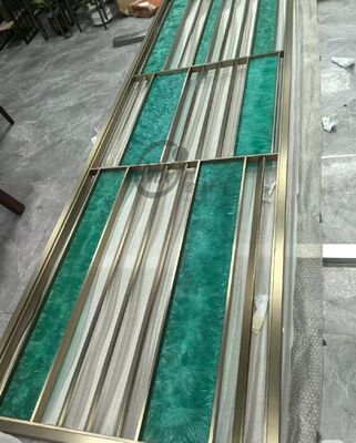 Καλή τιμή Σύγχρονος διαχωριστής δωματίου από ανοξείδωτο χάλυβα με laser cut με PVD Plating Titanium και Mirror 8k Polish σε απευθείας σύνδεση