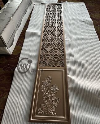 Καλή τιμή Κινέζικο στυλ Laser Cut Stainless Steel Screen Partition με λουλούδια και PVD Plating Titanium σε απευθείας σύνδεση
