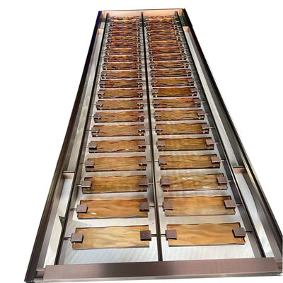 Καλή τιμή Πολυτελής διαχωριστικό οθόνης από ανοξείδωτο ατσάλι με αντίκα μπρονζέ βουρτσισμένο φινίρισμα και καφέ γυαλί για διακόσμηση εστιατορίου, ξενοδοχείου, σαλονιού σε απευθείας σύνδεση