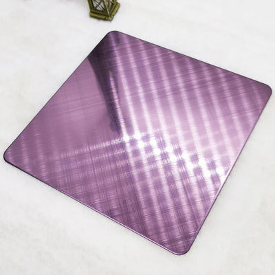 Καλή τιμή Βαθμός 304 διαγώνια Hairline ροζ διακόσμηση τοίχων φύλλων ανοξείδωτου χρώματος σε απευθείας σύνδεση